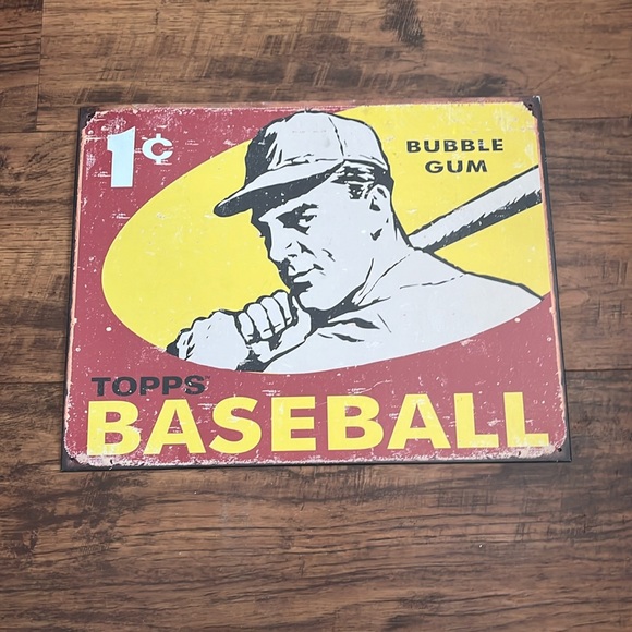 vintage tin baseball sign - Picture 2 of 8
